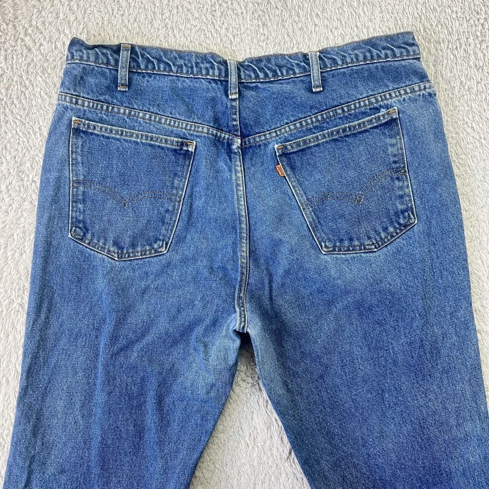 Levi's 517‎ Orange Tab Jeans Mens 40x29 Blue Straight Relaxed Fit Distressed